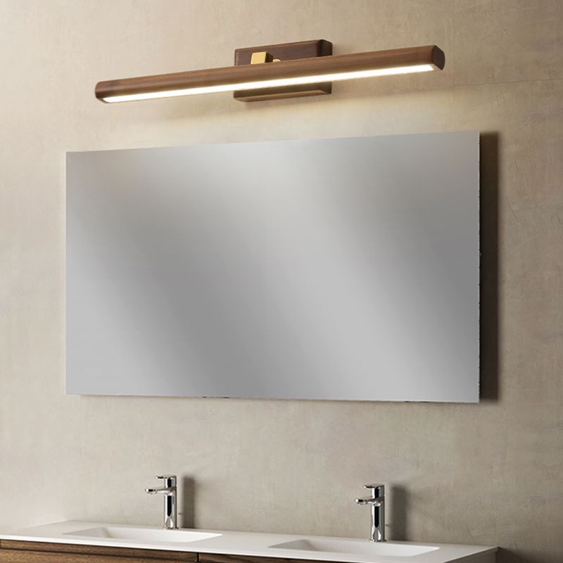 Modern Nordic LED Mirror Light Rotatable Wooden Wall Sconce Light for Bedroom Bathroom