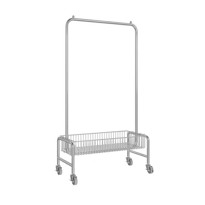 Modern Coat Hanger Metal Free Standing Scroll Wheel Design Hall Tree for Bedroom