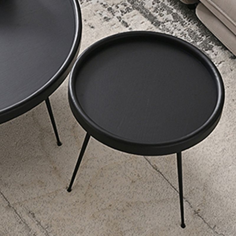 Scandinavian 3 Legs Coffee Table Round Wooden Coffee Table for Living Room