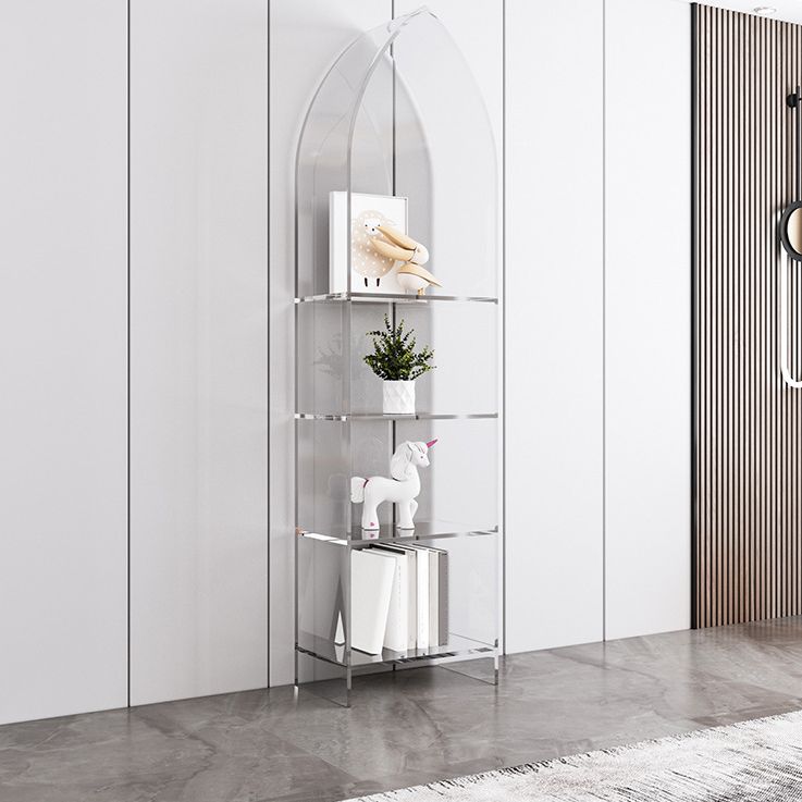 Glam Acrylic Bookshelf Standard Shelf Bookcase for Study Room 9.8" W