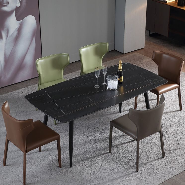 Chaise latéral de restauration de cuisine à wingback contemporaine chaise latérale en métal