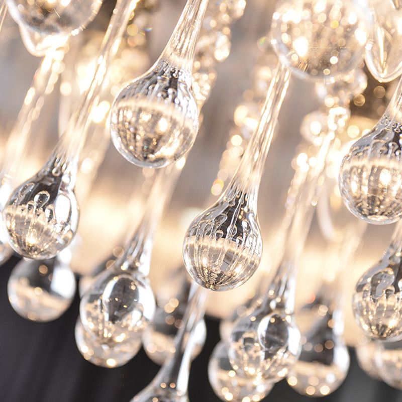 Contemporary Ceiling Lamp Fabric Shade Flush Mount Light Fixture