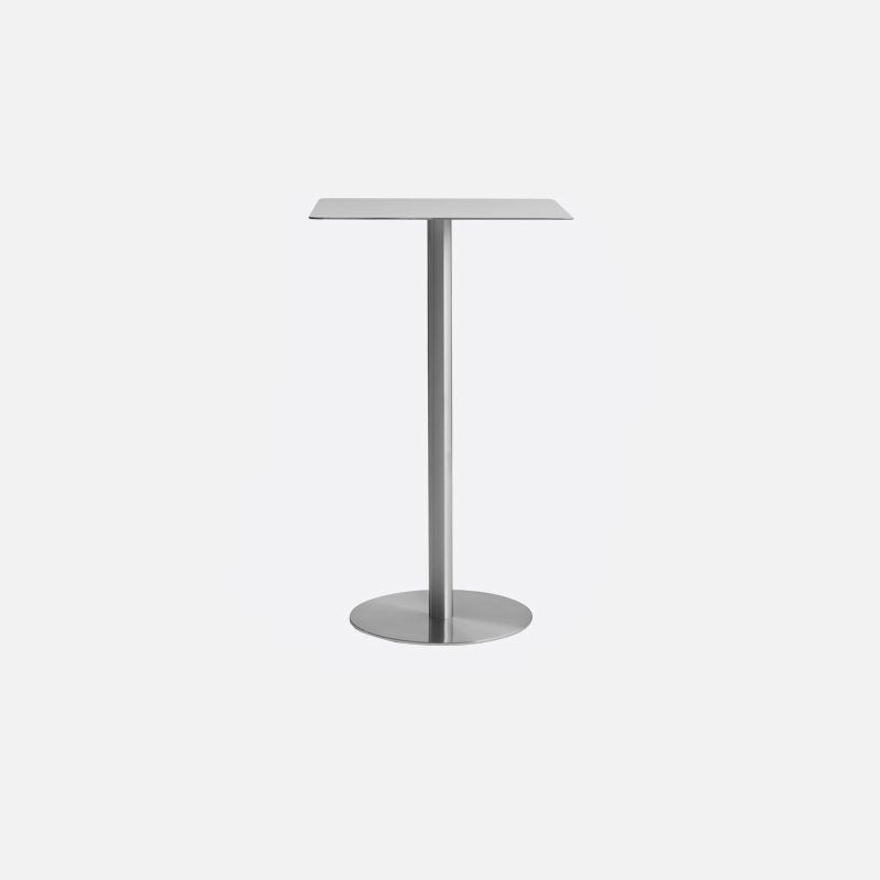 Industrial Stainless Steel Bar Table Silver Round and Square Bar Stool Table