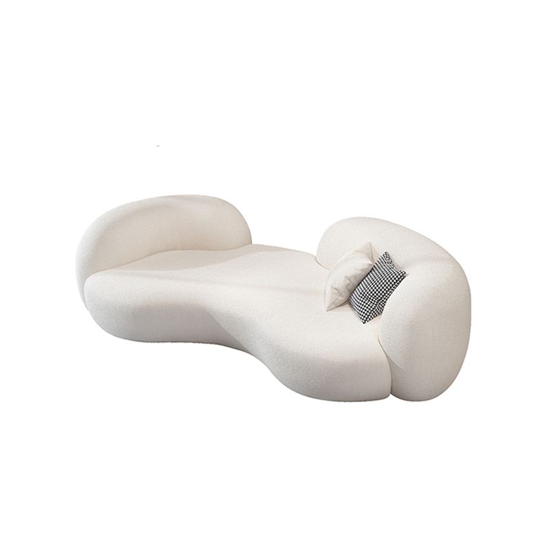 Modern Camel Back Sofa 27.56"High Round Arm Sofa for Apartment, White