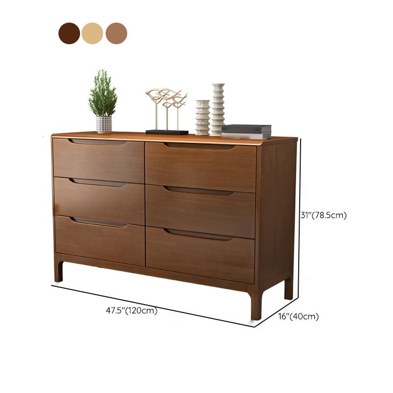 Rubber Wood Contemporary Chest Bedroom Storage Chest with Drawers