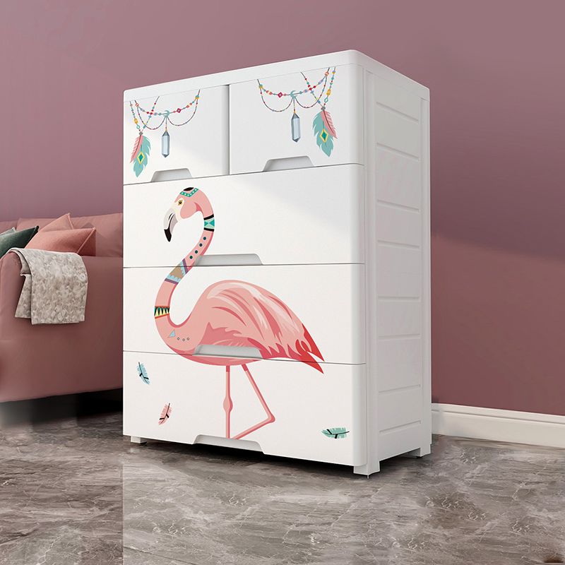 Contemporary Non-Hanging Armoire Plastic Bedroom Wardrobe Closet