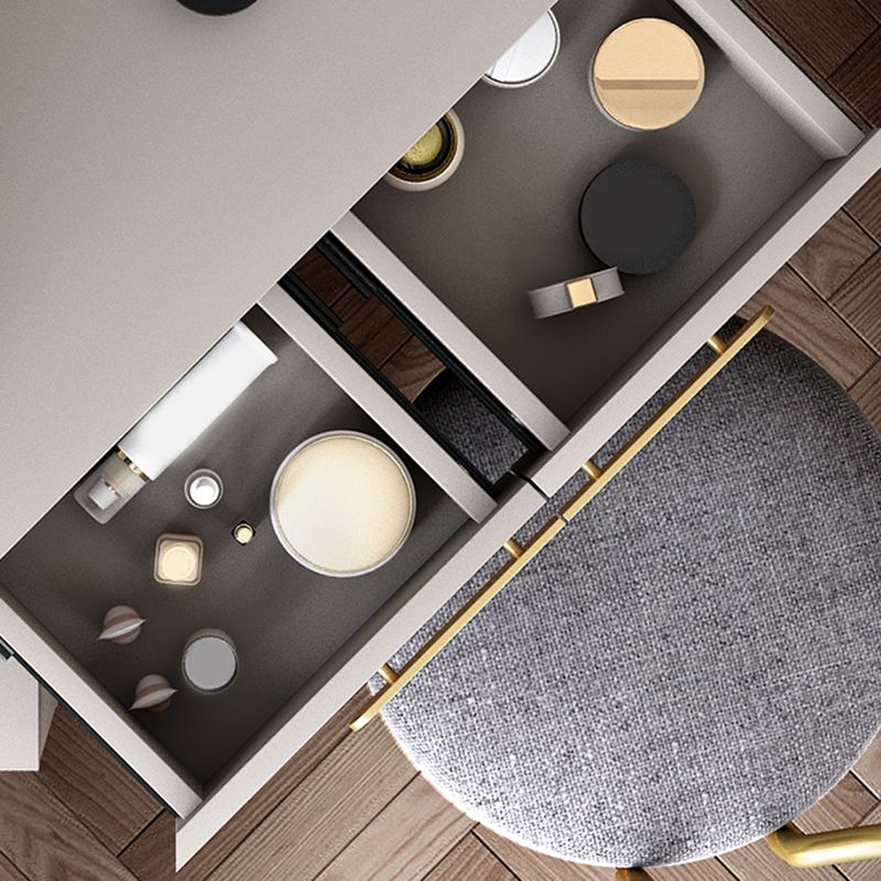 33.4" Wide Vanity Set with Stool Engineered Wood and Metal Dressing Table