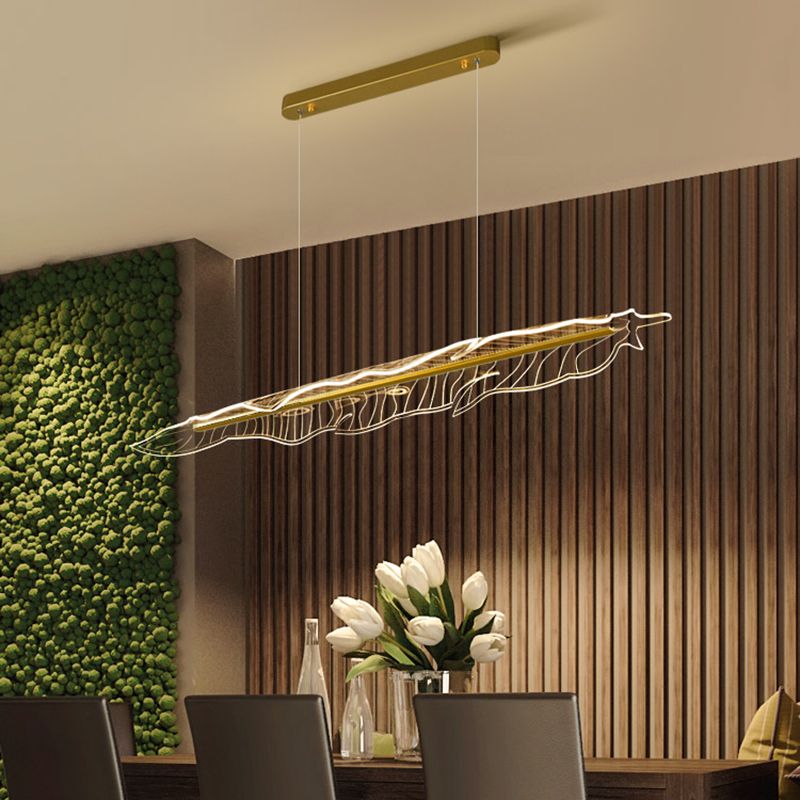 Éclairage île moderne en or