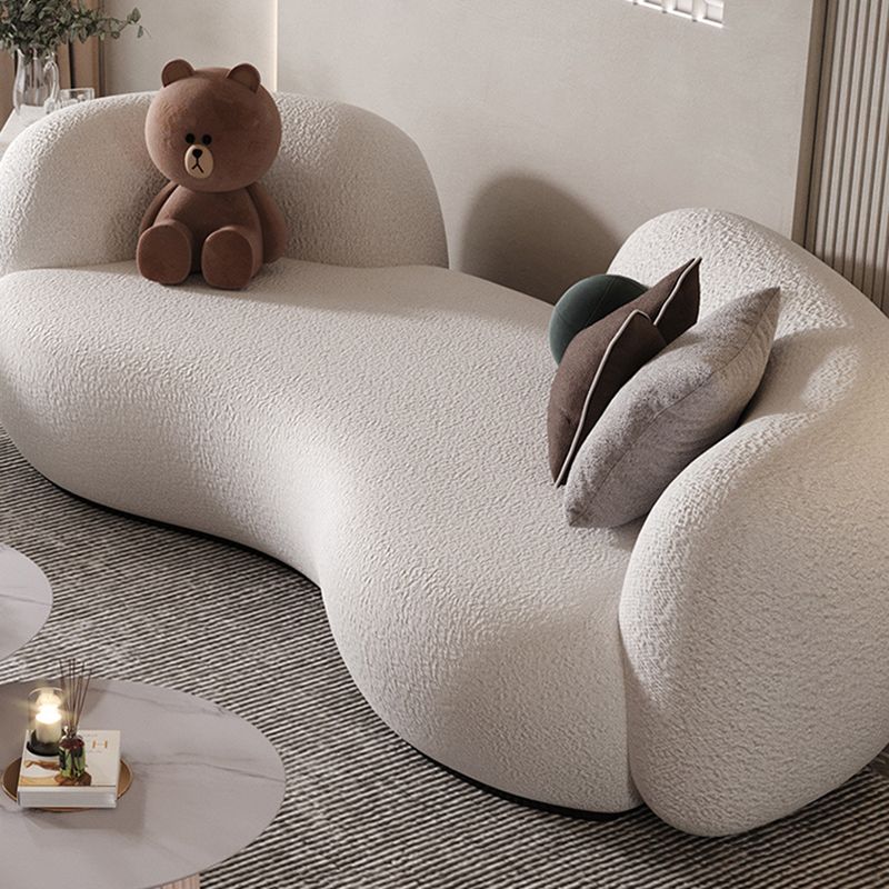 Contemporary Tight Back Sofa Tuxedo Arm Curved Sofa for Living Room