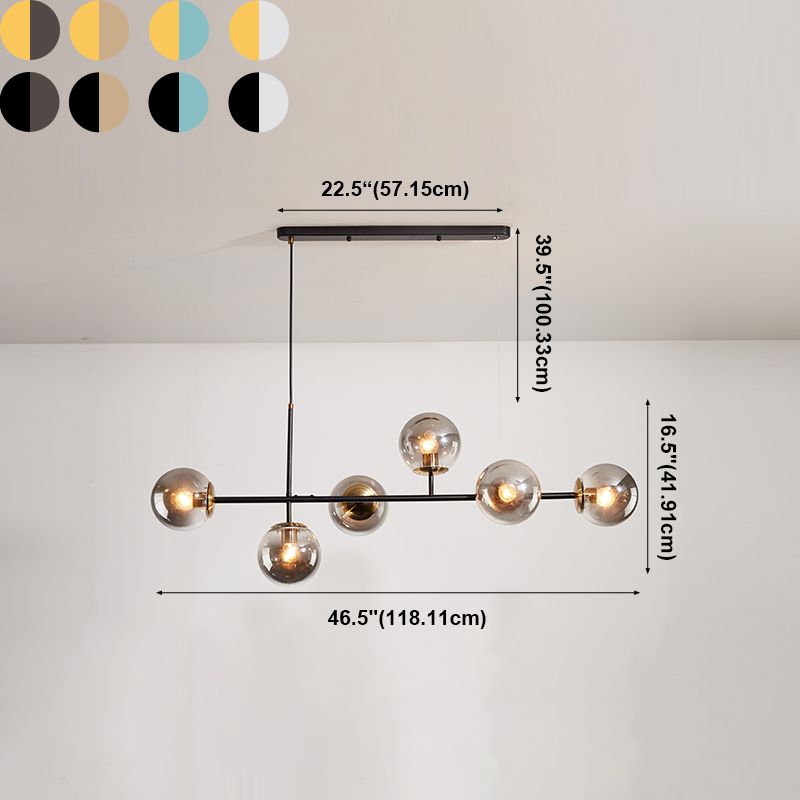 Modern Dining Pendant Lamp Dining Room Glass Shade Hanging Light Fixture