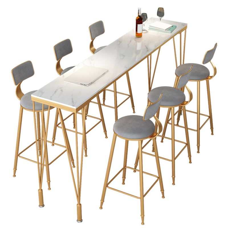 1/4/7 Pieces Pub Dining Set Modern Faux Marble Bar Stool and Table Set