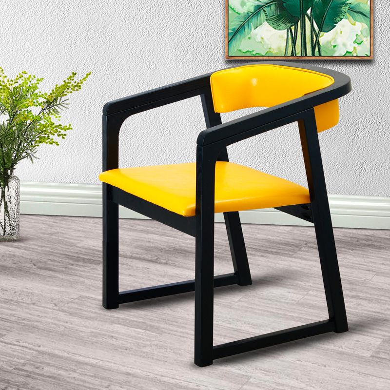 Modern Wood Indoor-Outdoor Chair with Arm Home Open Back Dining Side Chair