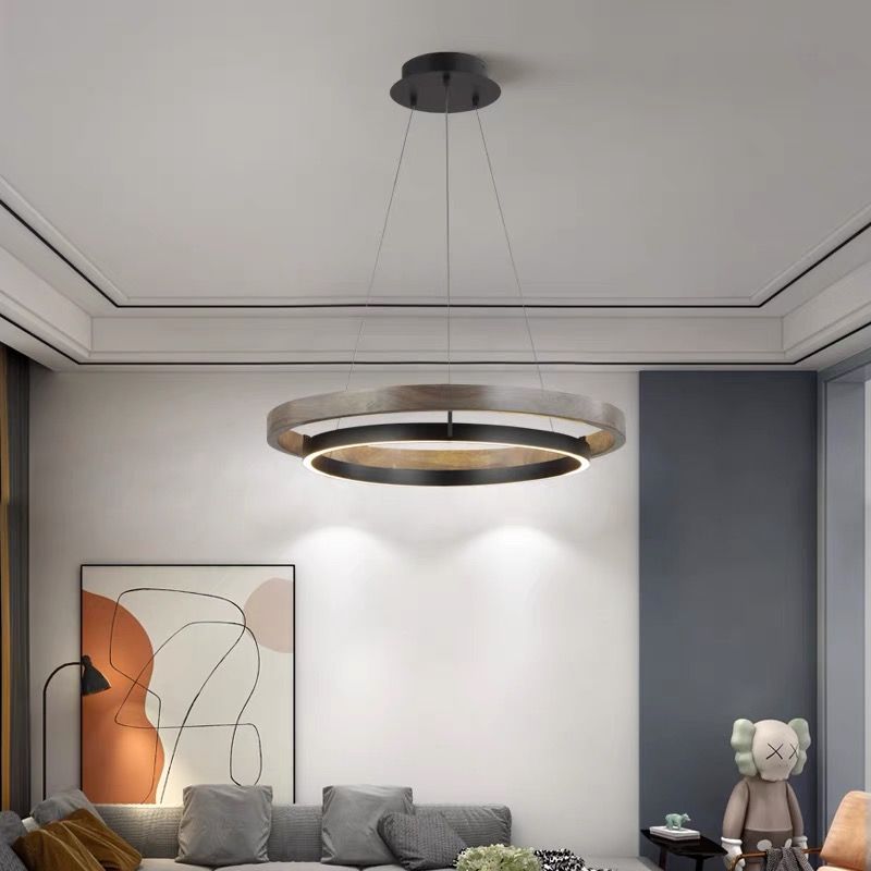 Metal Contemporary Style Chandelier Circle Hanging Light for Restaurant