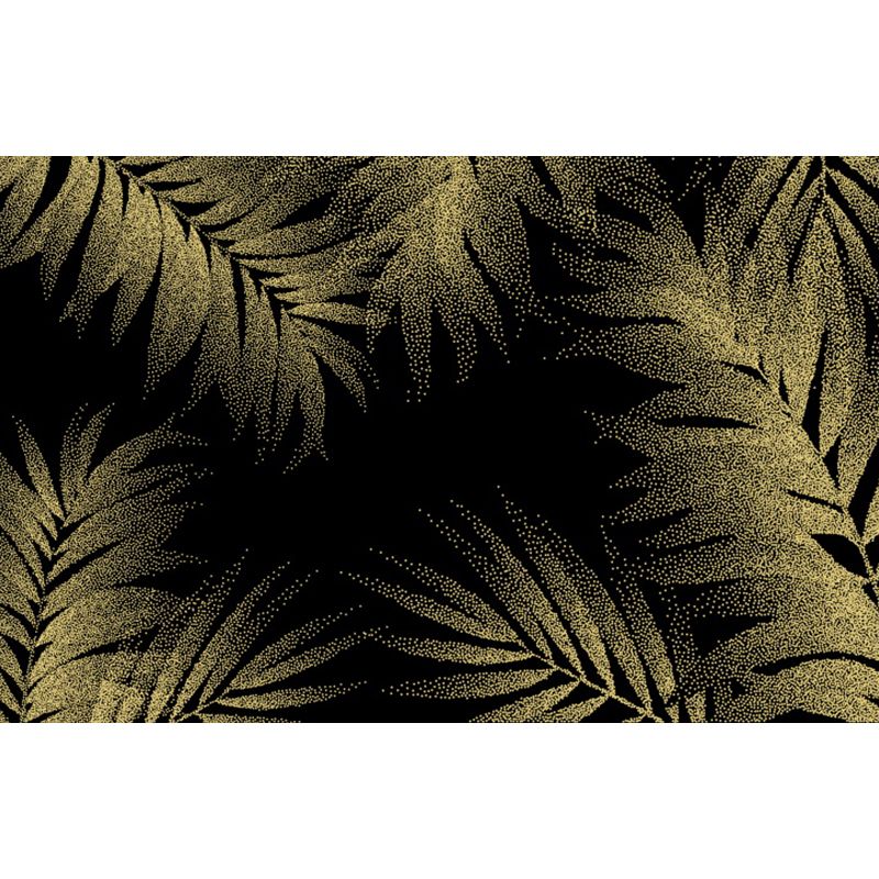 Gold Tropical Mural Wallpaper Giant Botanical Pattern Wall Decor for Living Room