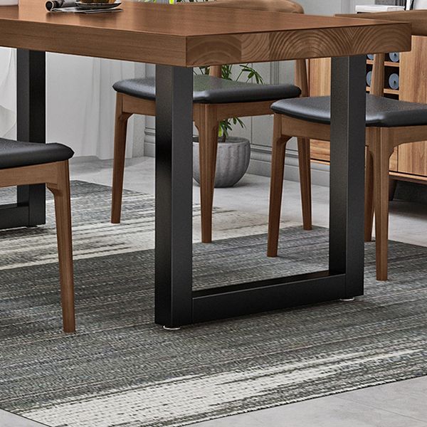 Solid Wood Top Dining Table Traditional Luxury Pine Wood Table with Sled Base