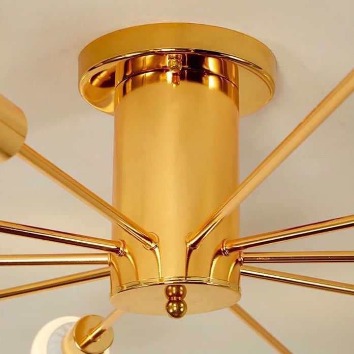 Sputnik Design Metal Semi Flush Light Fixtures Vintage Living Room Semi Flush Mount Ceiling Fixture