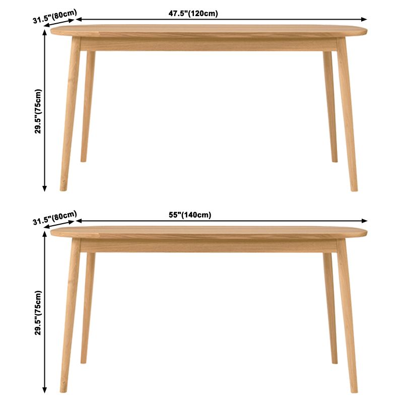 Simplicity Kitchen Solid Wood Dining Table Oval Shape Dining Table with 4 Legs Base
