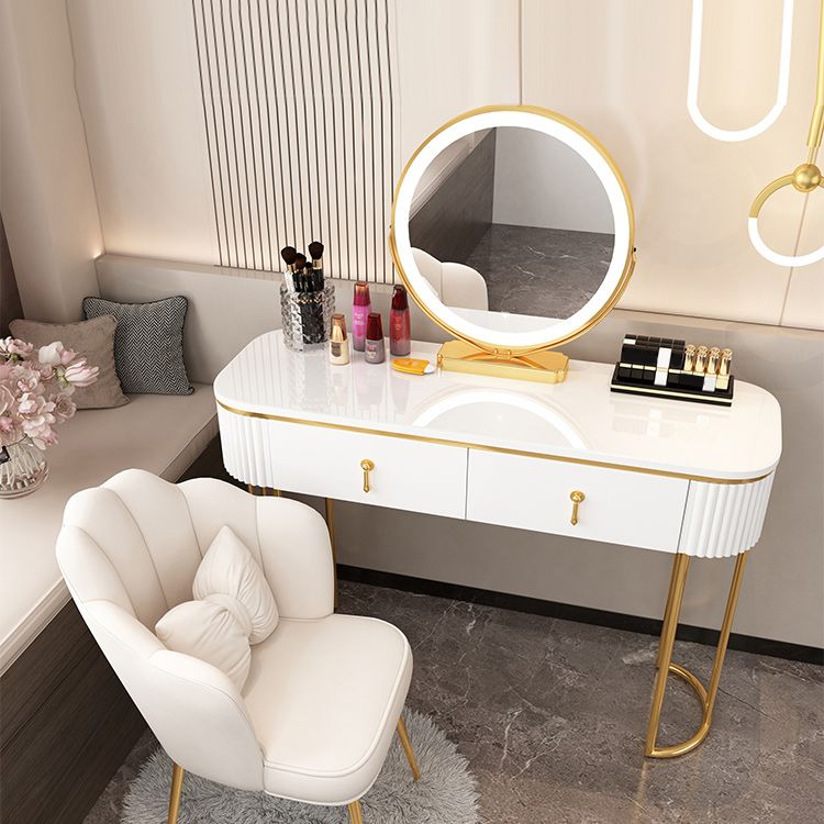 Removable Makeup Counter Lighted Mirror Vanity Dressing Table with Drawer