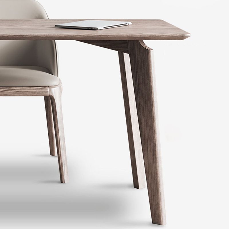 Rechthoek Casual eettafel Bruine toon vaste tafel met Ashwood massief hout