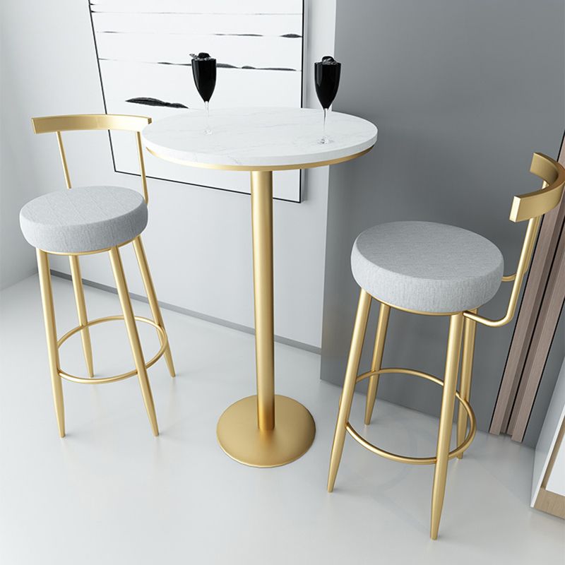 Glam Style Barkruk met Voetsteun Metalen Poten Lage Rug voor Keukenbar