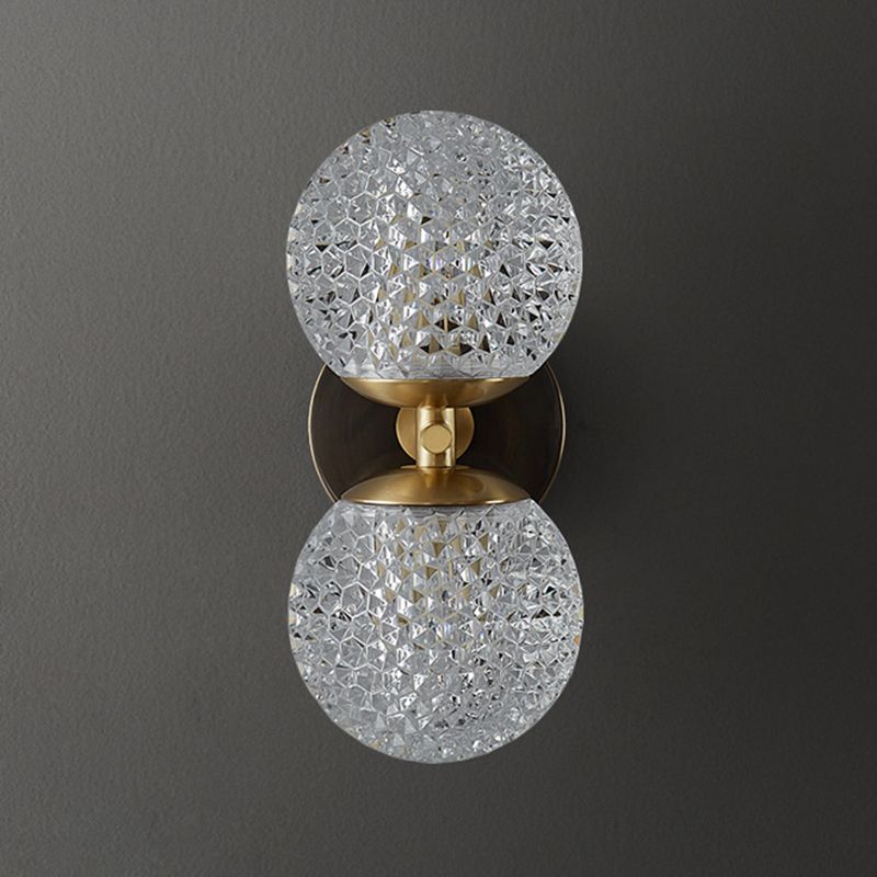 Modern Style Wall Light Ball Shade in Gold Sconces for Bedroom