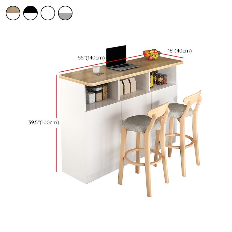 Modern Style Bar Dining Table Rectangle Wood Bar Table for Kitchen