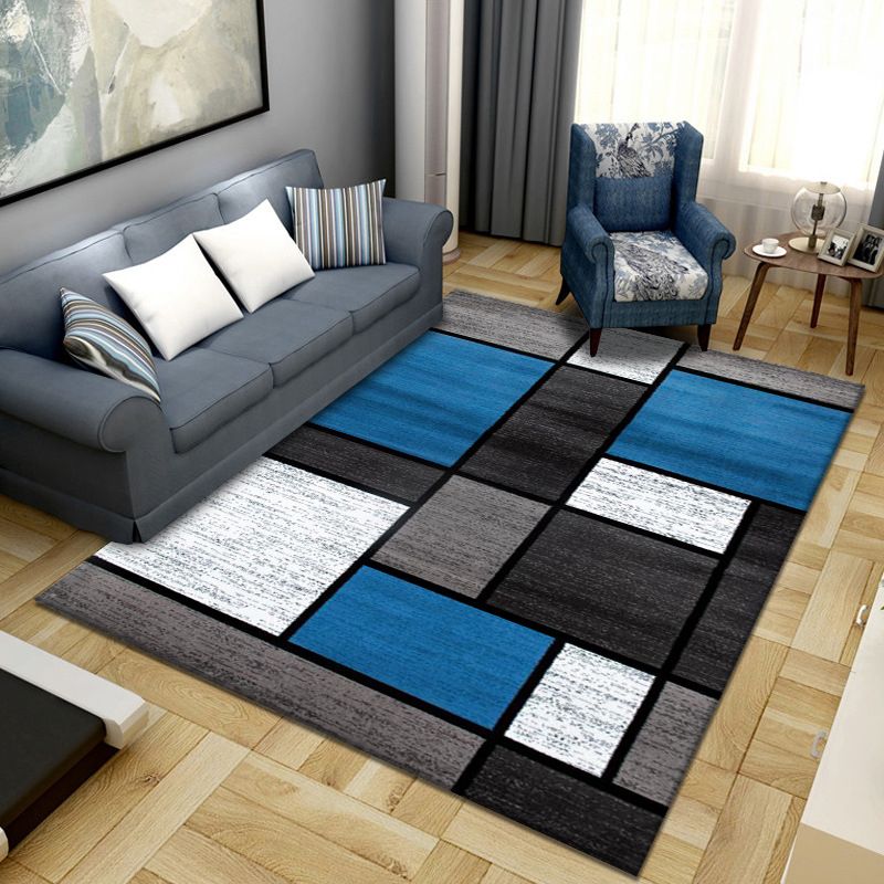 Leisure Geometric Rug Washable Simplicity Rug Stain Resistant Polyester Carpet for Home Decor