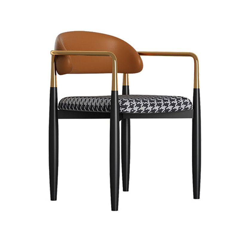 Silla de comedor casera tapizada contemporánea con respaldo abierto y acabado mate