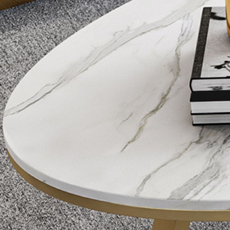 Cross Legs Coffee Table Round/Oval Cocktail Table with Gold/Black Legs