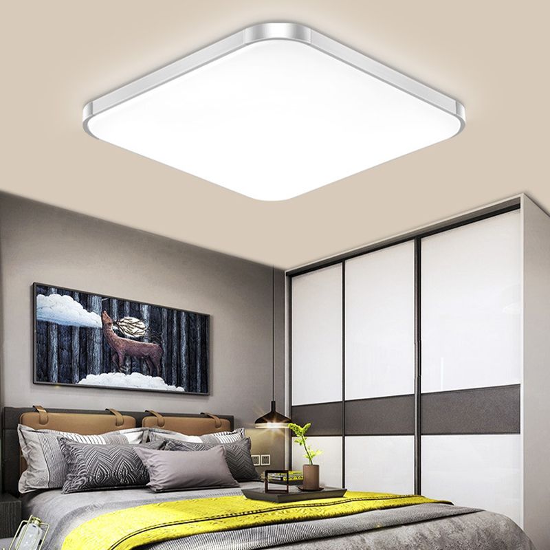 Geometric Flush Mount Contemporary Metal Flush Ceiling Light Fixture in White