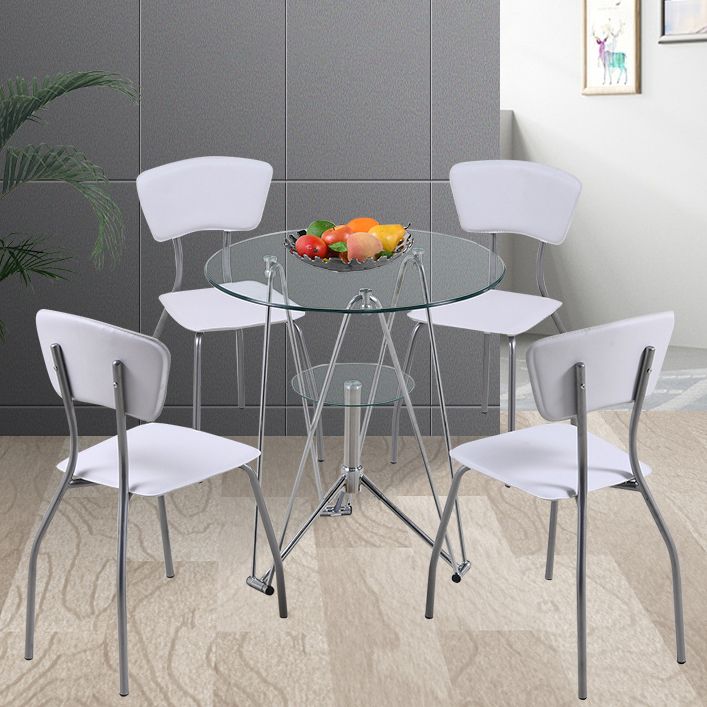 Table de salle à manger de cuisine de style moderne table ronde avec base en métal