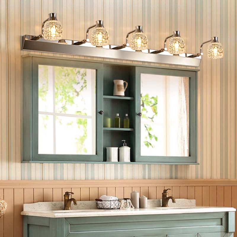 Geometric Vanity Wall Sconce Modern Style Crystal Multi Lights Bathroom Vanity Light