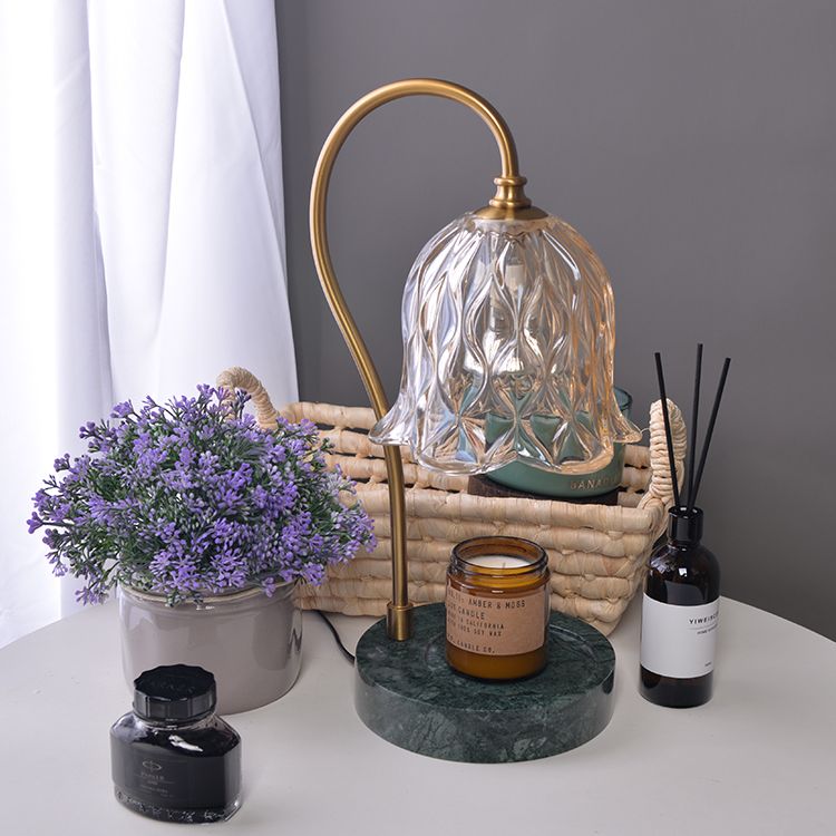 Modern Minimalist Style Dome Nightstand Lamp Glass 1 Light Table Light for Living Room