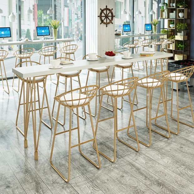 Glam Style Rectangle Bar Table Set 1/2/3/5/9 Pieces Solid Wood Counter Table