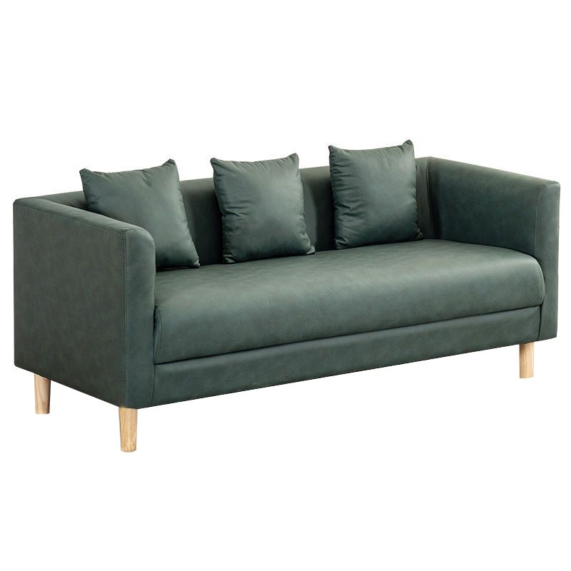 Faux Leather 3-seater Sofa Tuxedo Arm Stain Resistant 23.62" Wide