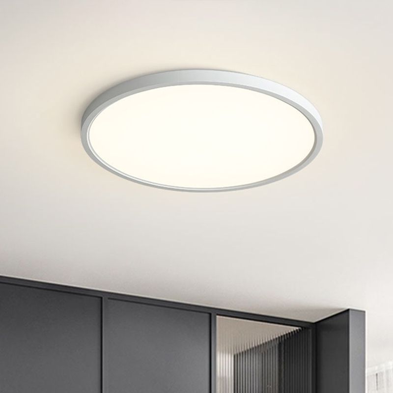 Vlakke LED Plafondlichtarmatuur Nordic Acryl Slaapkamer Flush Opgezette Licht in Wit