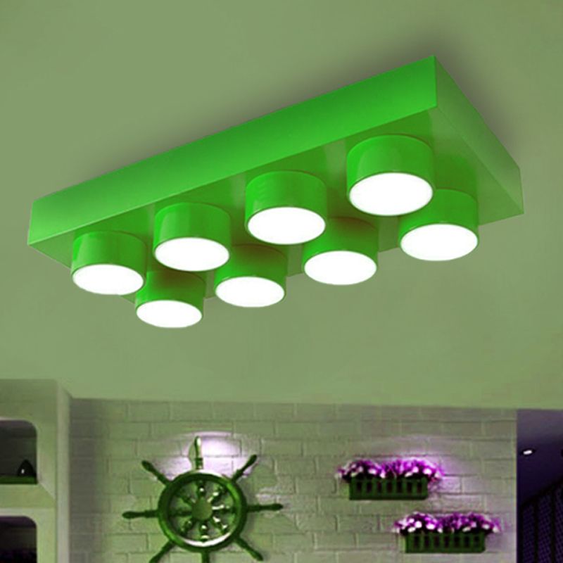 Modern Simple Flush Mount Light Rechthoek Multi-head metalen plafondlamp voor keuken