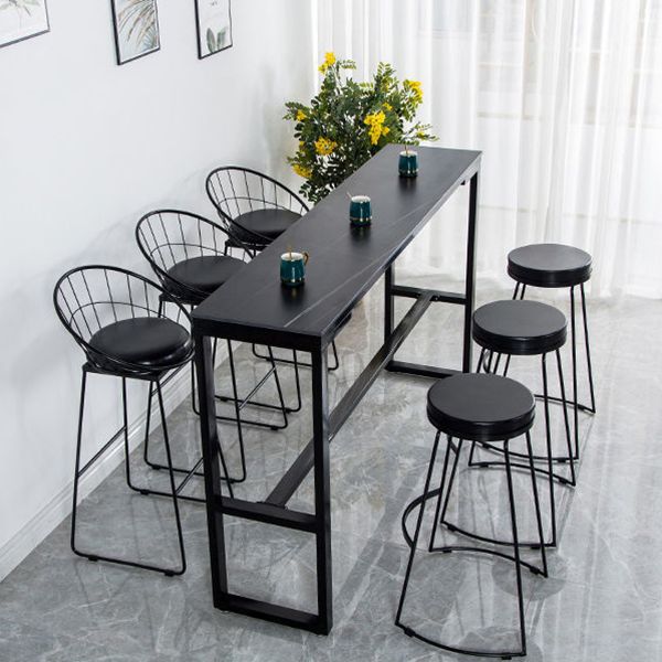 Nordic Rectangle Bar Table 42-inch Height Iron Pedestal Bistro Table