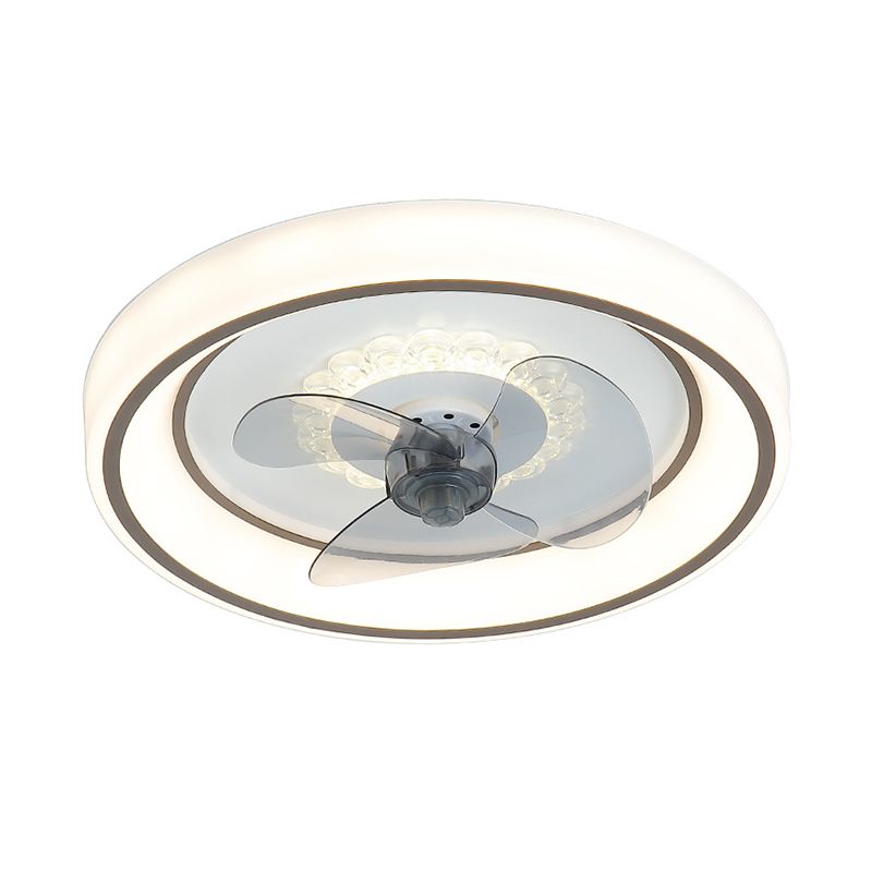 Runde Schlafzimmer Lüfterbeleuchtung Acrylminimalist LED Semi Flush Mount Lampe in Weiß