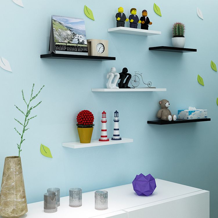 Modern Manufactured Wood Floating Bookcase 5.5" Wide Bookshelf