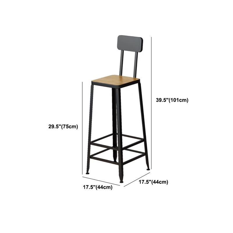Industrial Solid Wood Bar Table Set Rectangular 1/5 Pieces Counter Table with High Stools