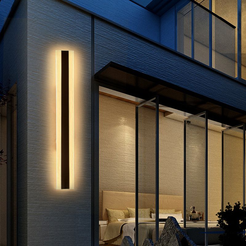 Linear Wall Lighting Modern Metal 1 Light Rustic Wall Sconces in Black