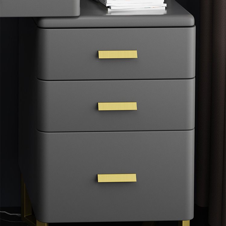 51.2" H Slate Vanity Makeup Desk with Storage Shelves and 5-Drawer