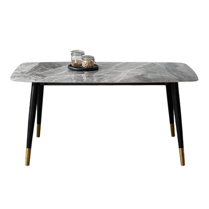 Living Room Furniture Stone 4 Solid Wood Legs Traditional Luxury Dining Table