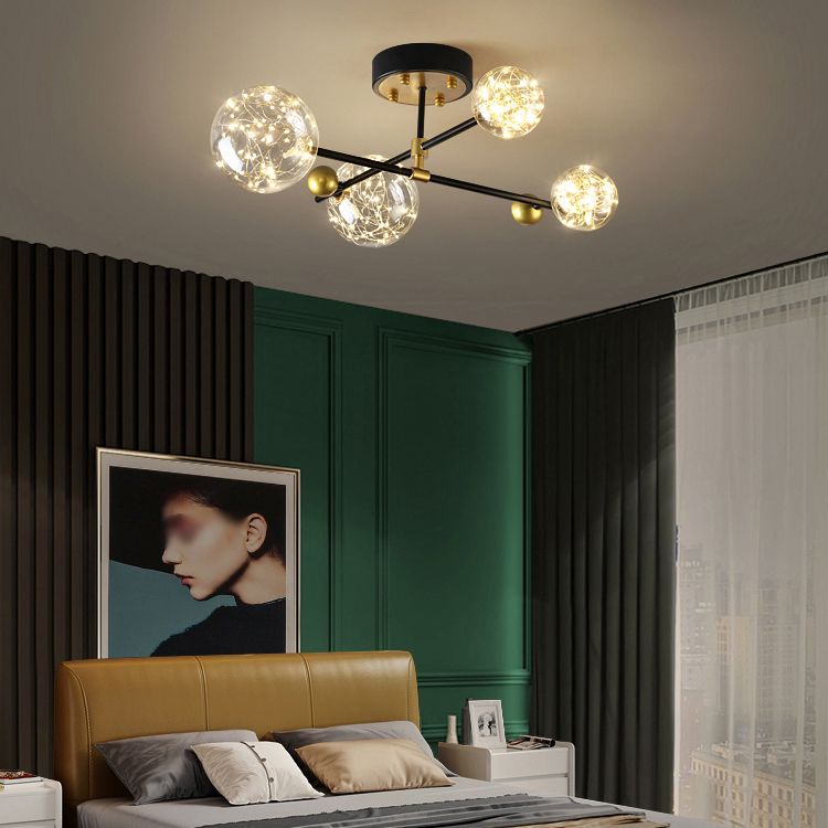 Plafonnier multi-têtes de style contemporain pour salon