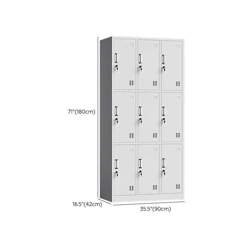 Grey Steel Storage Cabinet for Bathroom Contemporary Cabinet with Hinged Doors