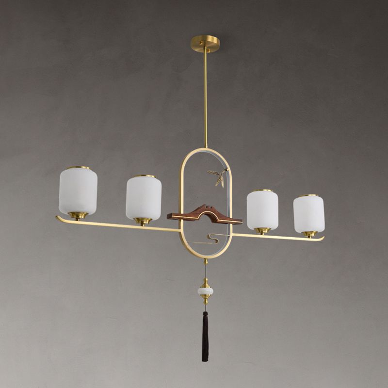 Modern Cylinder Island Lighting Fixtures Glass Pendant Lights