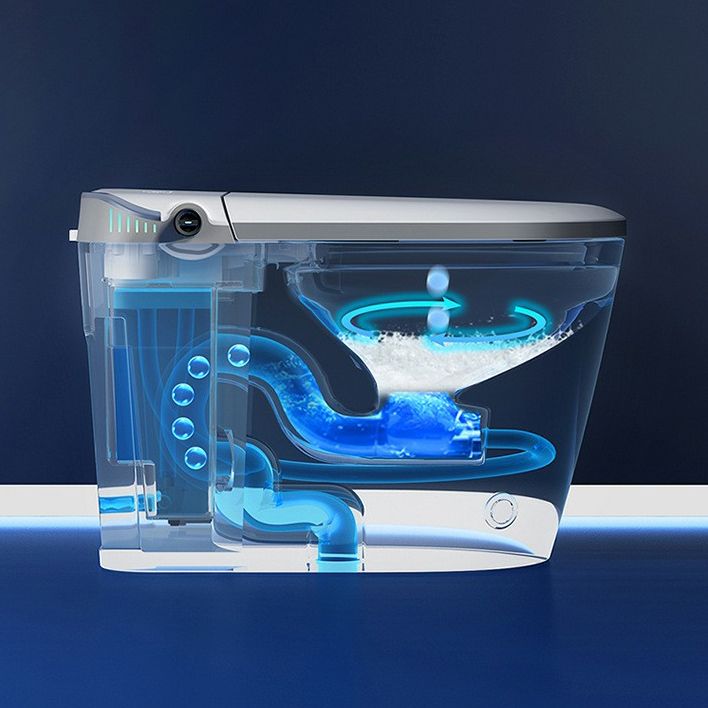 Contemporary One Piece Flush Toilet White Toilet for Bathroom