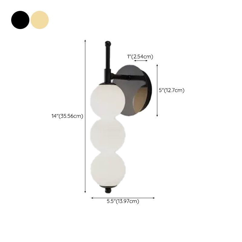 Modern Style White Shade Wall Mounted Sconce Glass Wall Lights for Bedroom