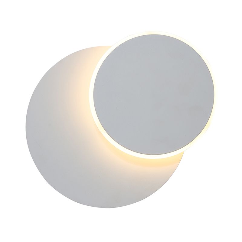 Modern Style Circle Shape Wall Sconce Metal 1 Light Wall Lighting for Bedroom
